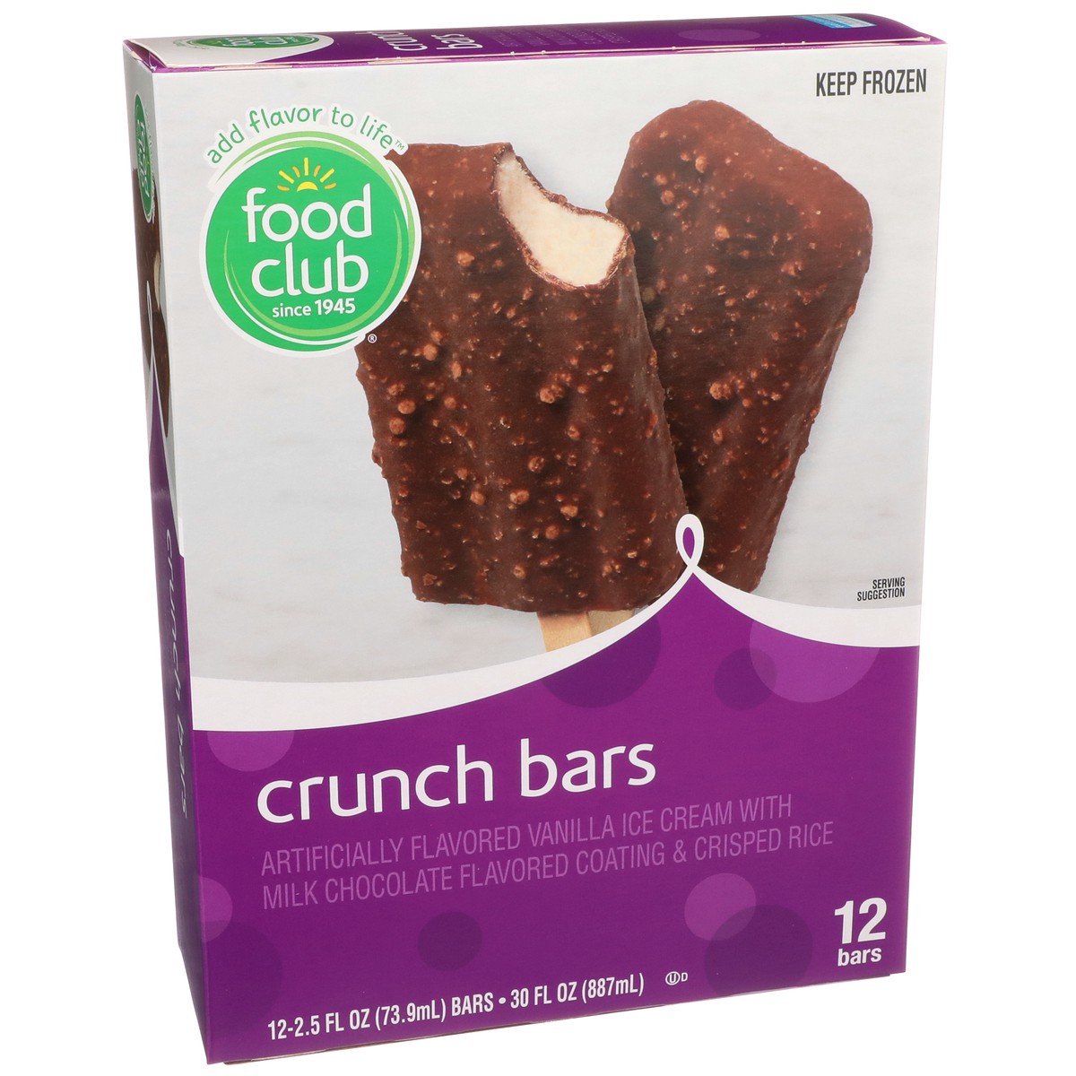 slide 2 of 9, Food Club Crunch Bars Ice Cream, 12 ct