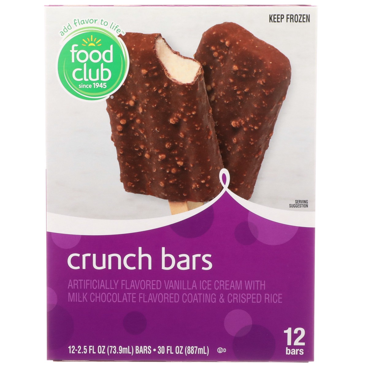 slide 8 of 9, Food Club Crunch Bars Ice Cream, 12 ct