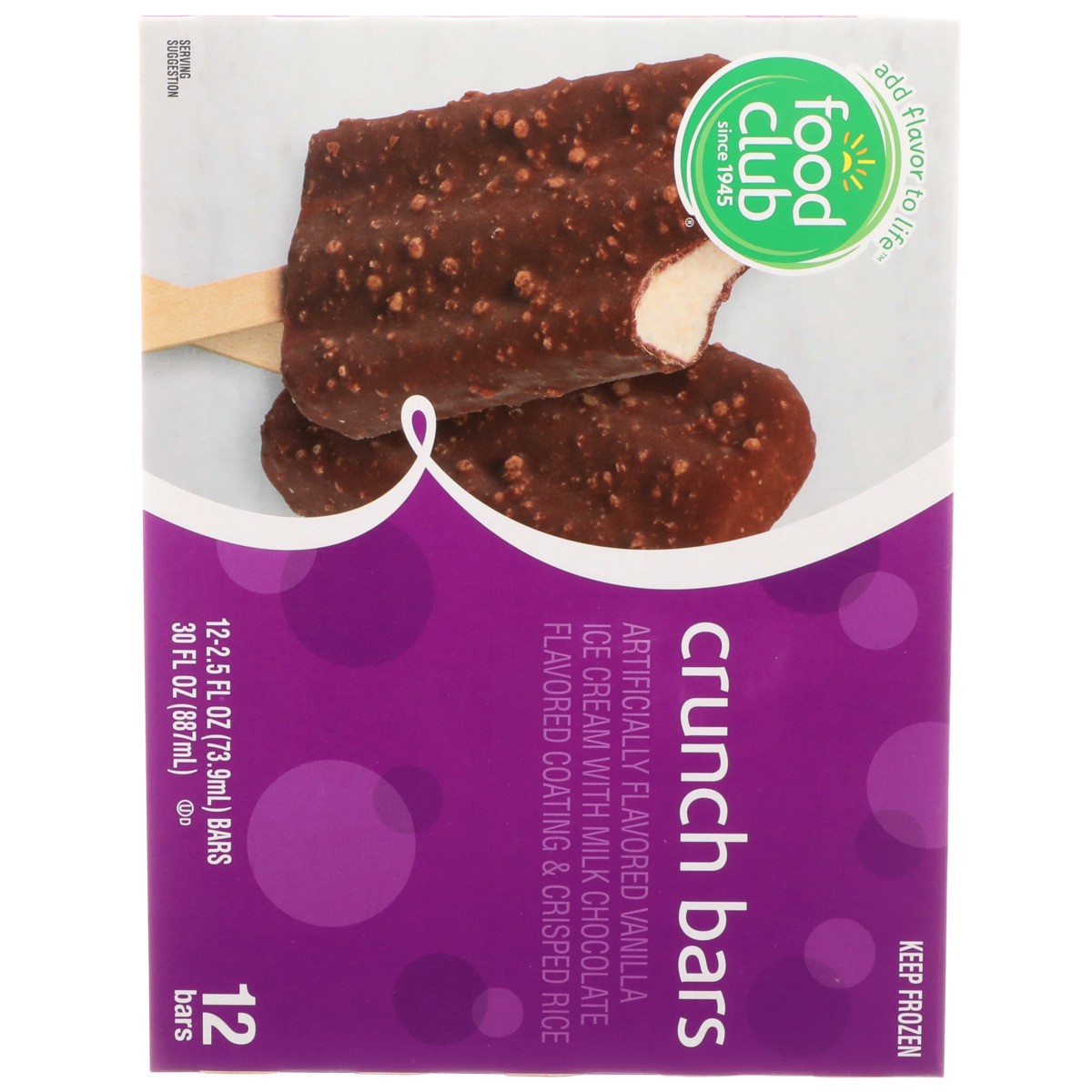 slide 9 of 9, Food Club Crunch Bars Ice Cream, 12 ct