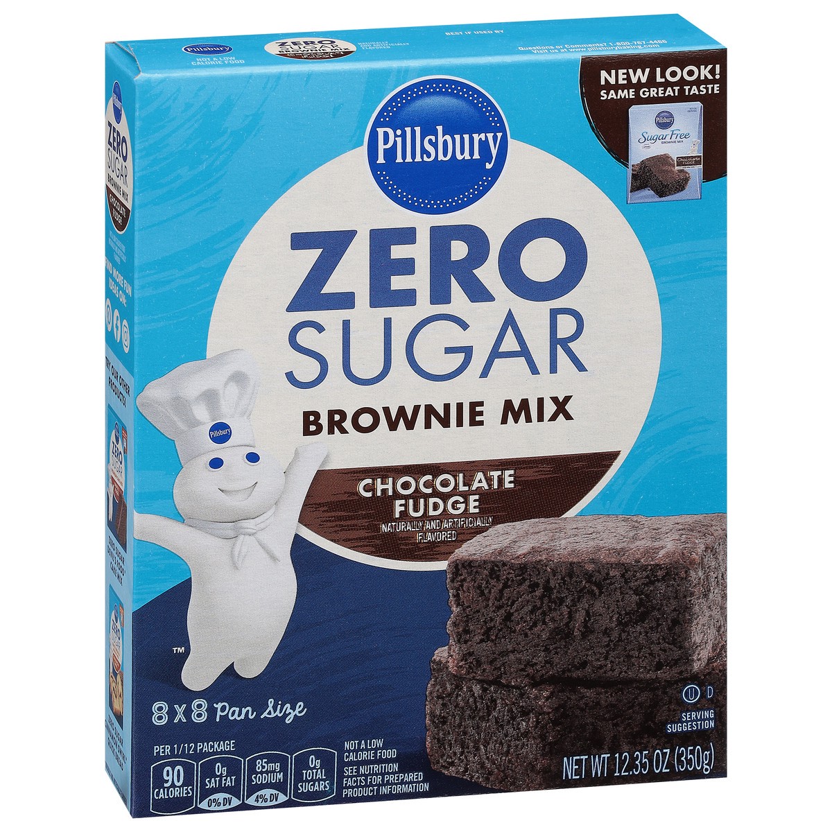 slide 7 of 9, Pillsbury Zero Sugar Chocolate Fudge Brownie Mix 12.35 oz, 12.35 oz