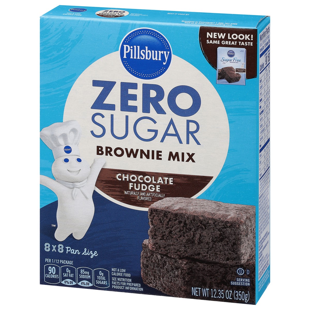 slide 8 of 9, Pillsbury Zero Sugar Chocolate Fudge Brownie Mix 12.35 oz, 12.35 oz