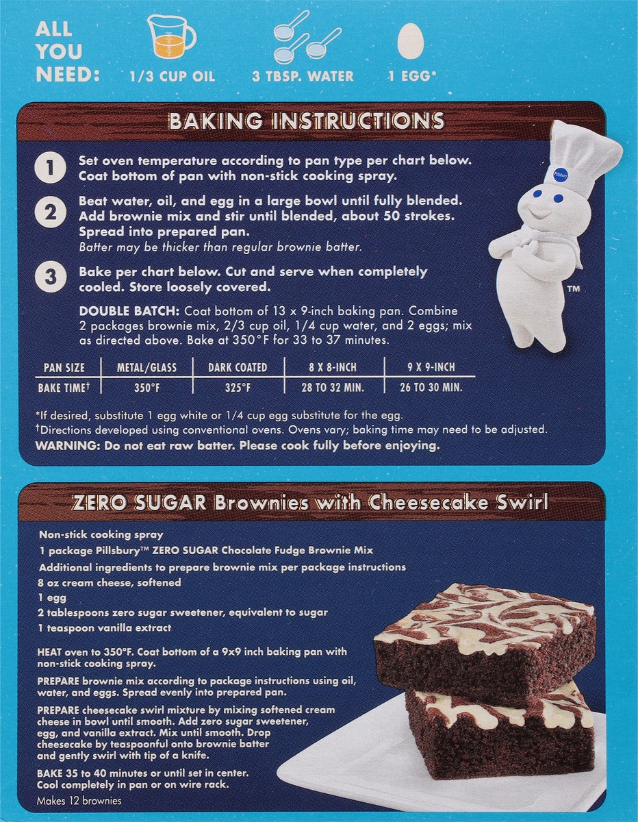 slide 6 of 9, Pillsbury Zero Sugar Chocolate Fudge Brownie Mix 12.35 oz, 12.35 oz