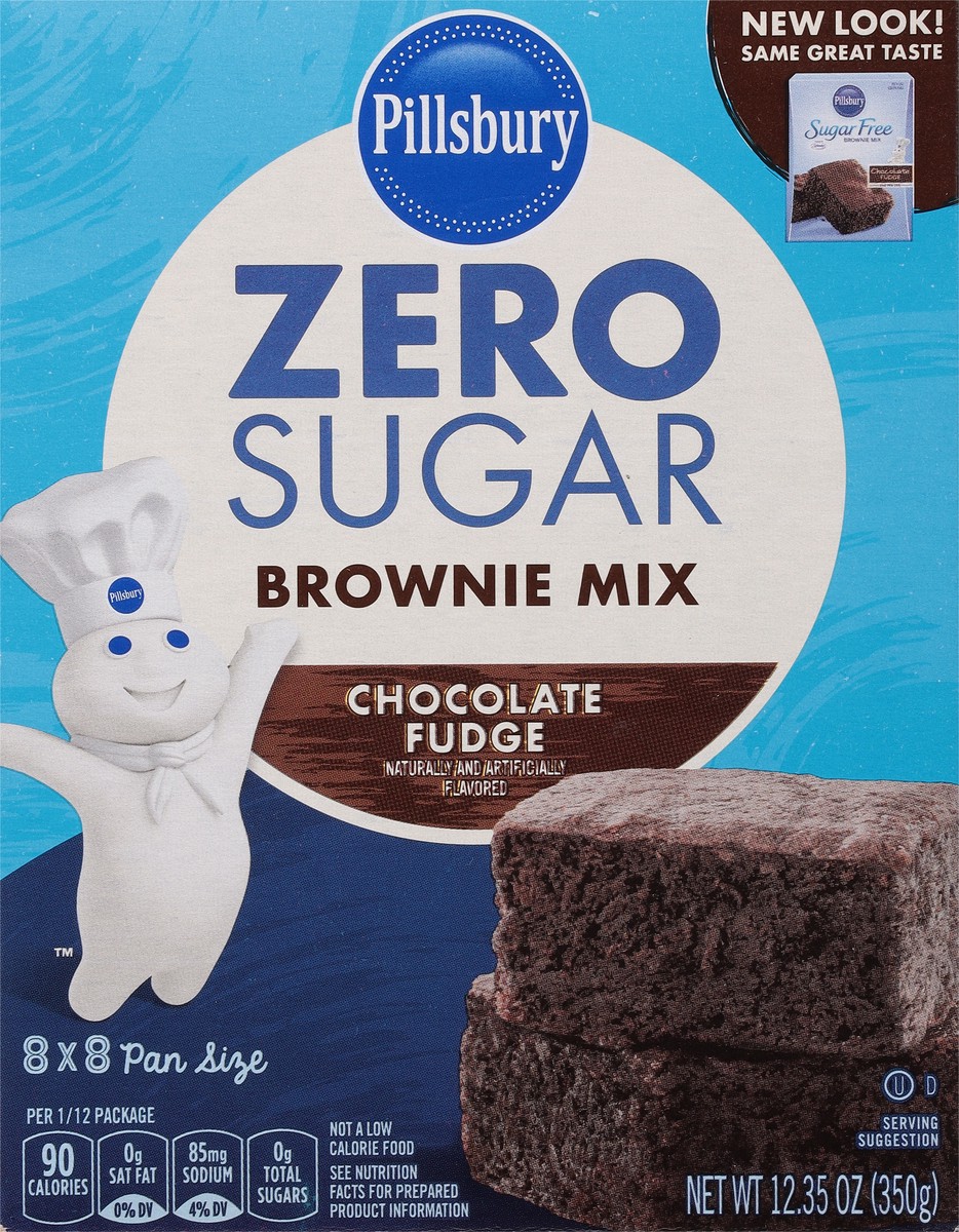 slide 3 of 9, Pillsbury Zero Sugar Chocolate Fudge Brownie Mix 12.35 oz, 12.35 oz