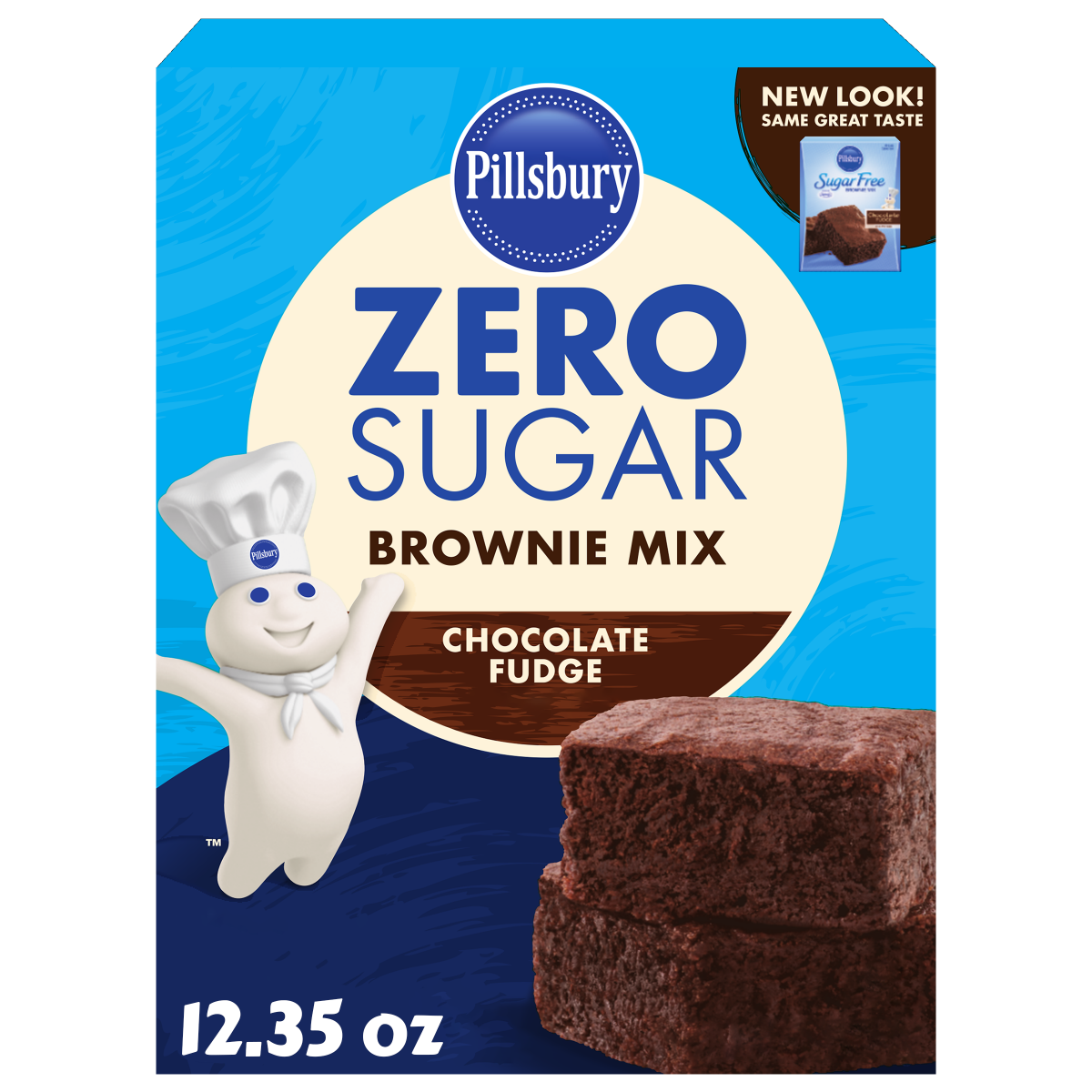 slide 1 of 9, Pillsbury Zero Sugar Chocolate Fudge Brownie Mix 12.35 oz, 12.35 oz