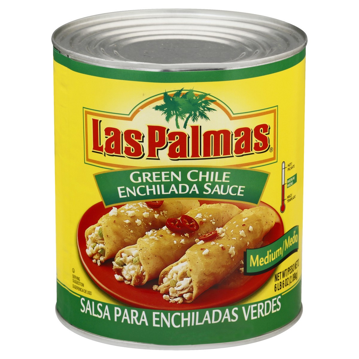 slide 8 of 13, Las Palmas Medium Green Chile Enchilada Sauce 102 oz, 102 oz