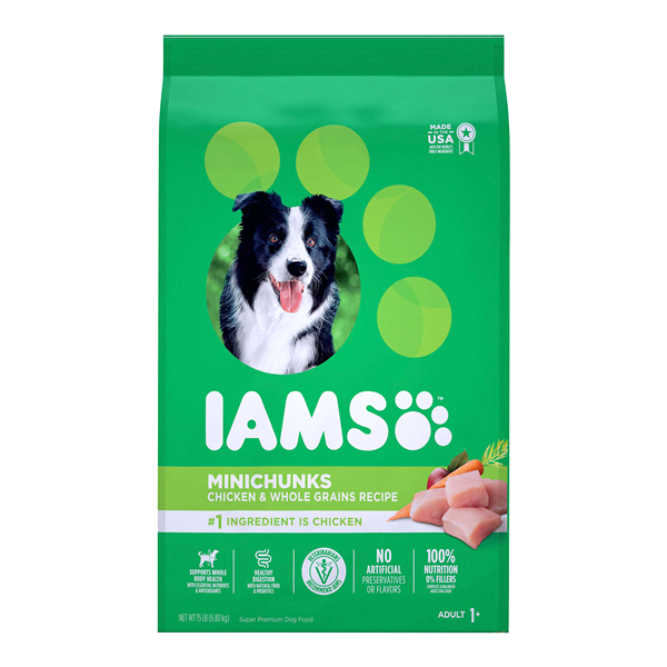 slide 1 of 1, IAMS Dog Minichunks Proactive Health 1-6 Years, 15 lb