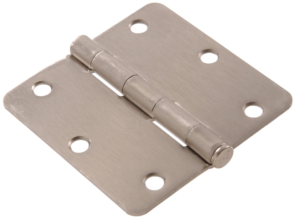 slide 1 of 1, Hillman Satin Nickel Door Hinge, 3.5 in