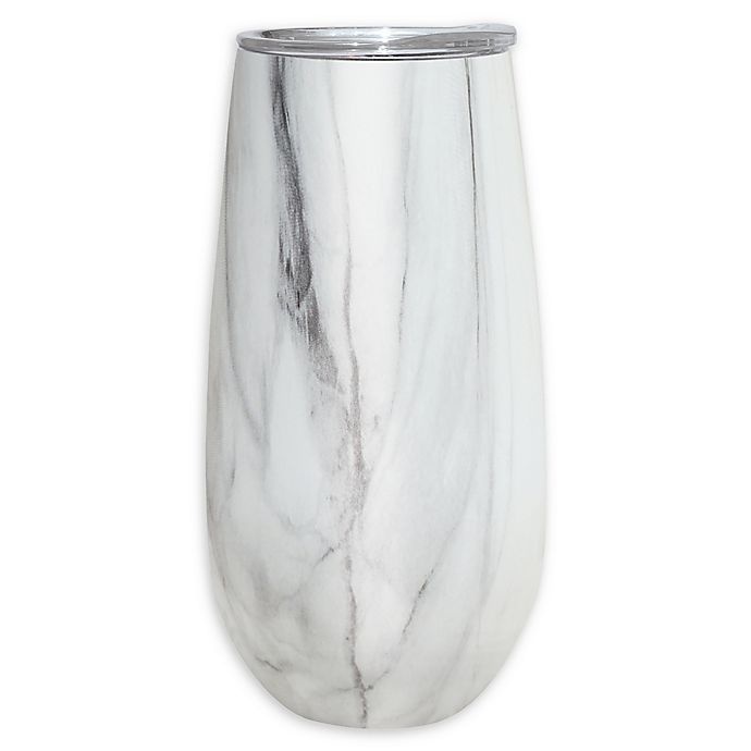 slide 1 of 1, Oggi Champagne Flute - White Marble, 1 ct