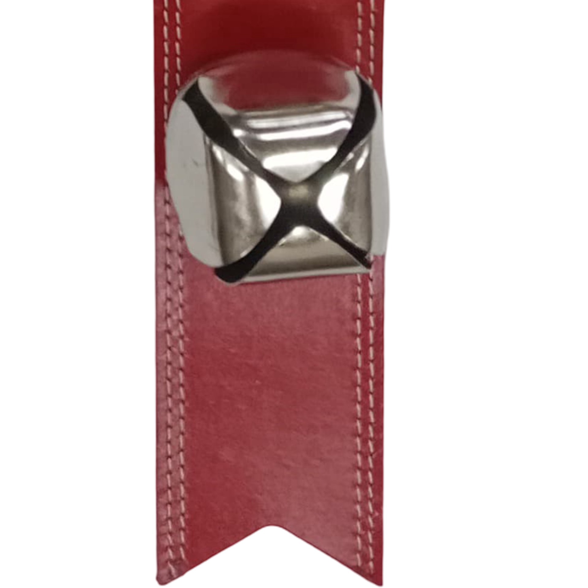 slide 4 of 5, 23" Red Leather Belt With Silver Bells Wall Decor By Ashland, 23 in