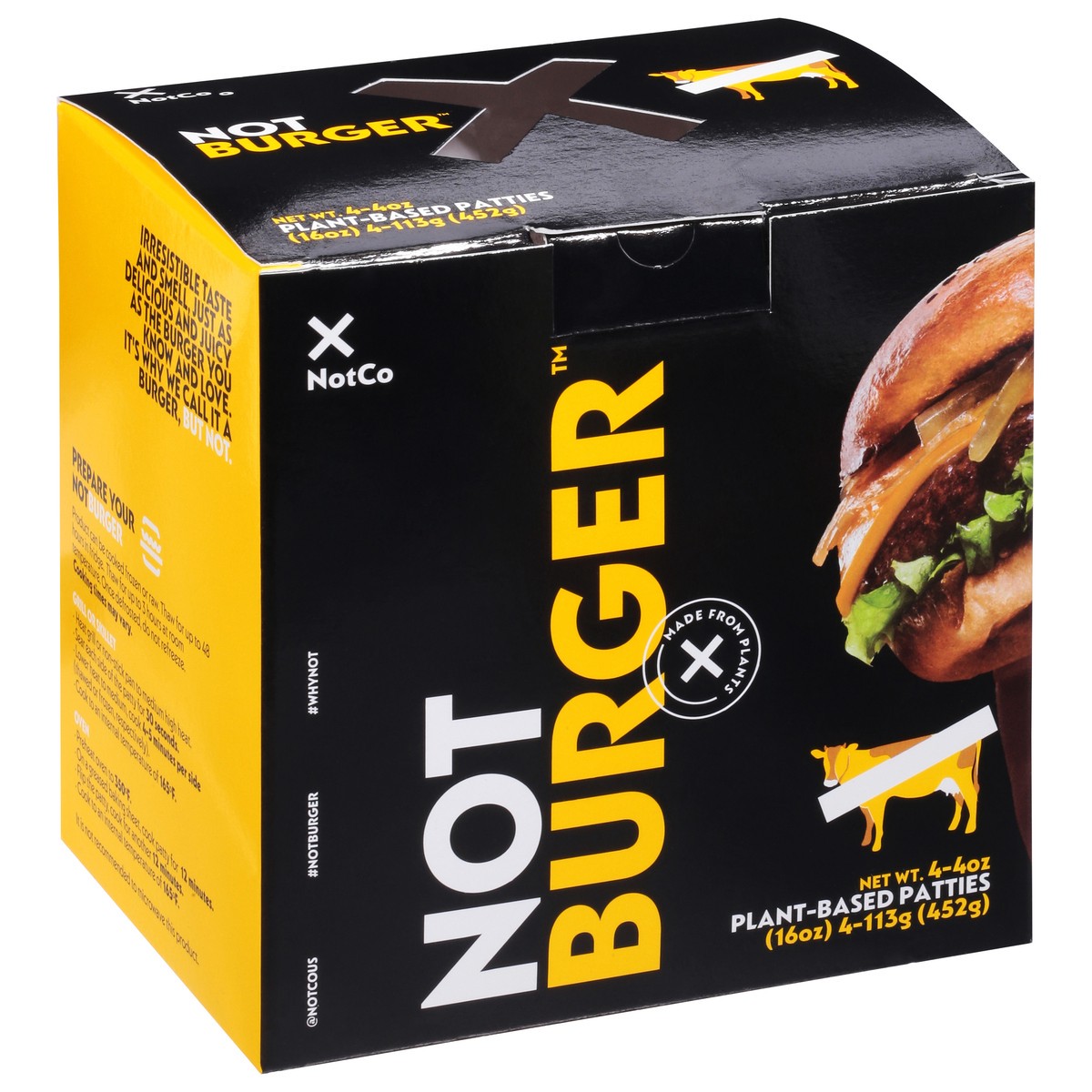 slide 2 of 9, NotCo Not Burger Plant-Based Patties 4 - 4 oz Pack, 4 ct