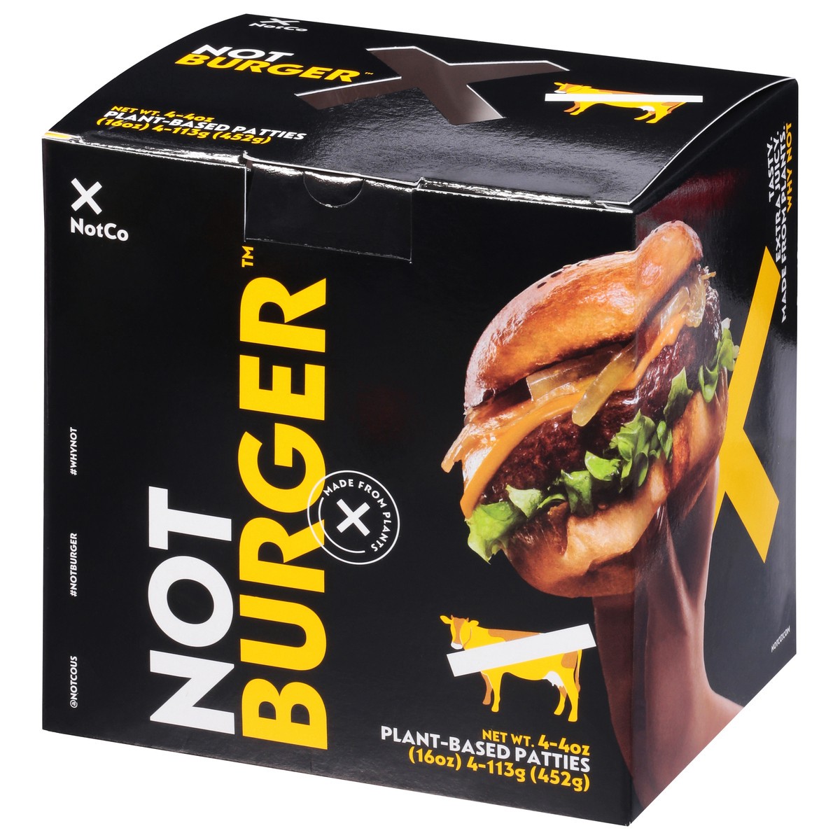 slide 8 of 9, NotCo Not Burger Plant-Based Patties 4 - 4 oz Pack, 4 ct