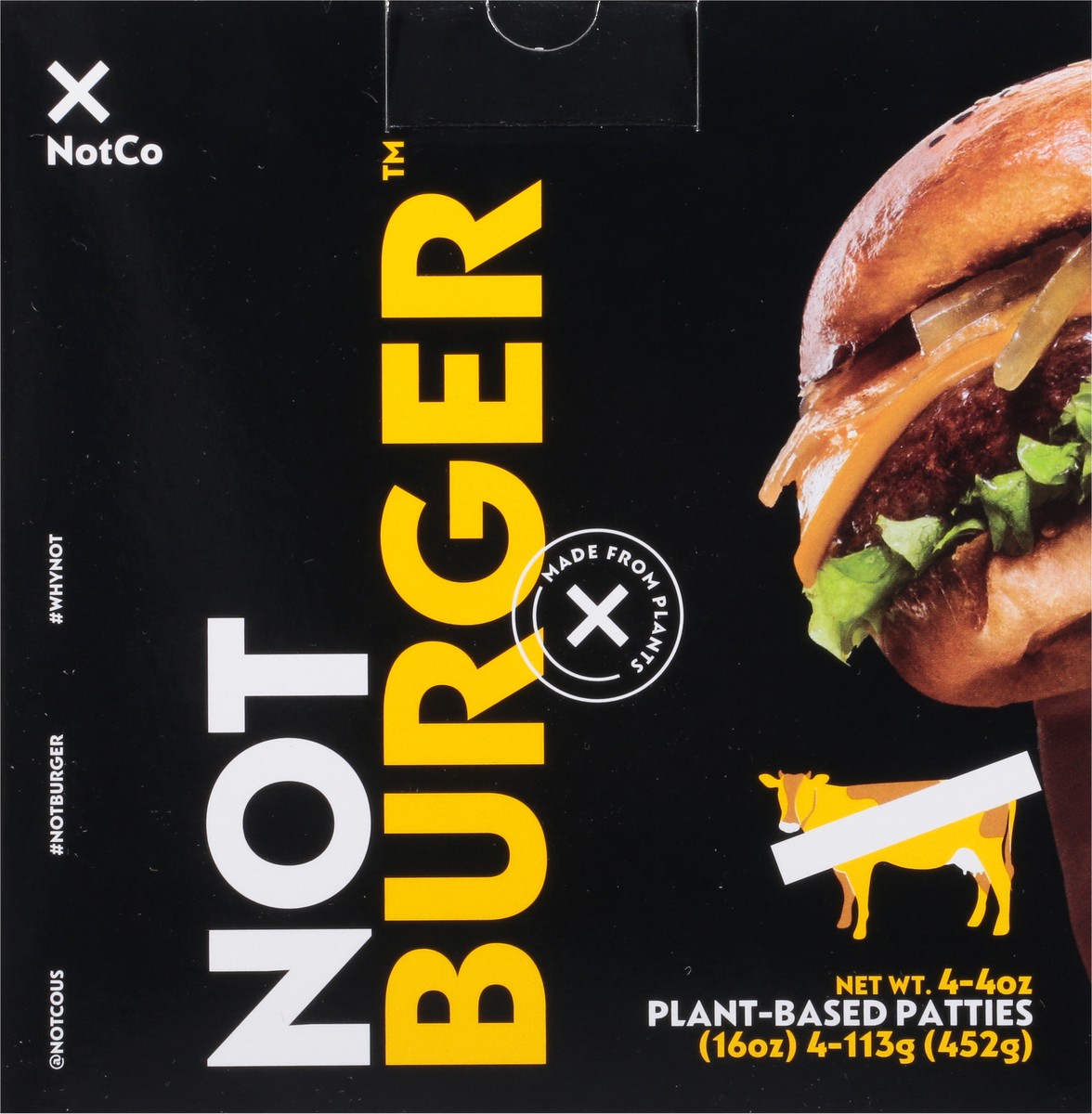 slide 4 of 9, NotCo Not Burger Plant-Based Patties 4 - 4 oz Pack, 4 ct