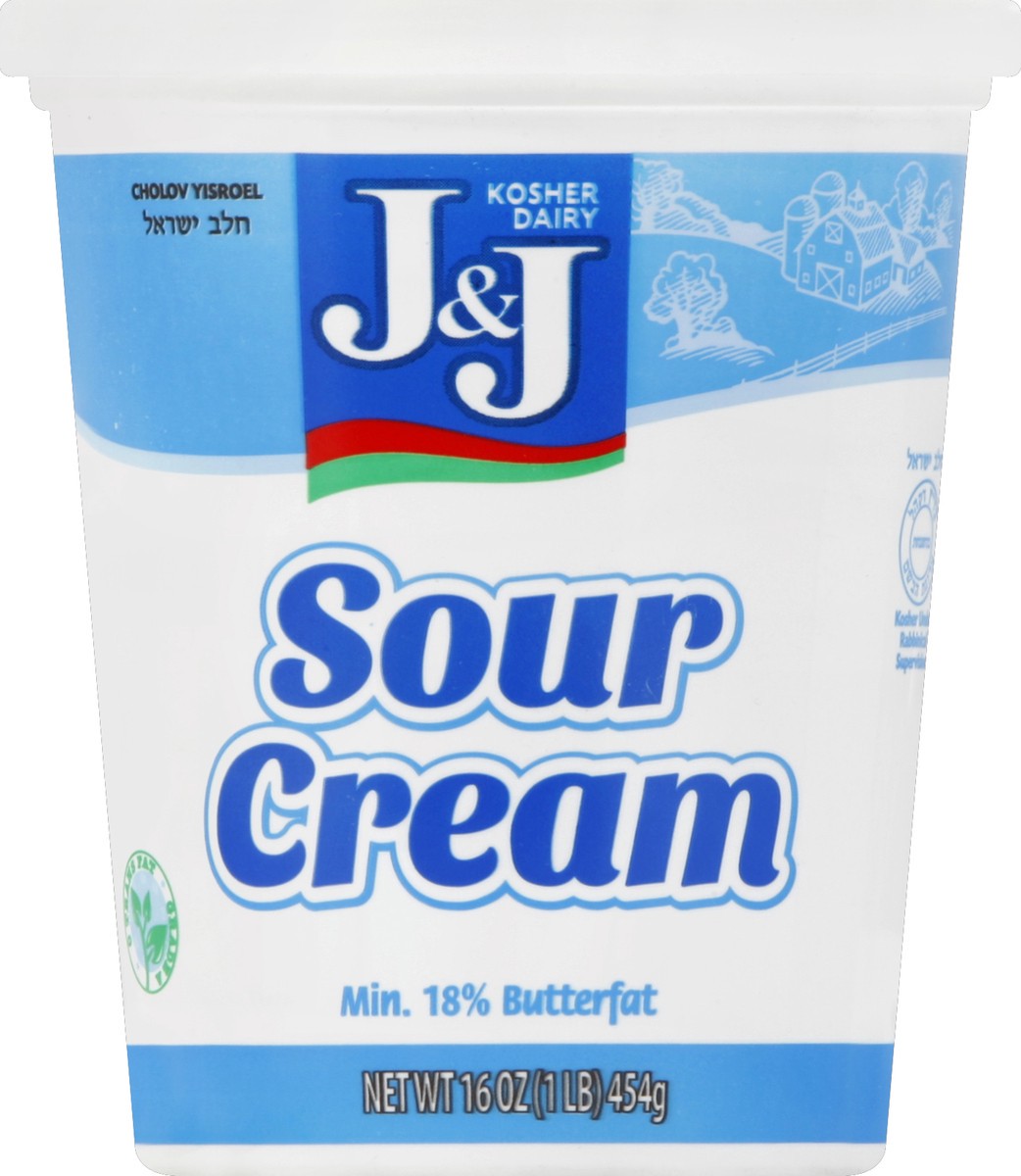 slide 1 of 3, J&J Sour Cream 16 oz, 16 oz