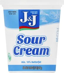 J&J Minimum 18% Butterfat Sour Cream 16 oz