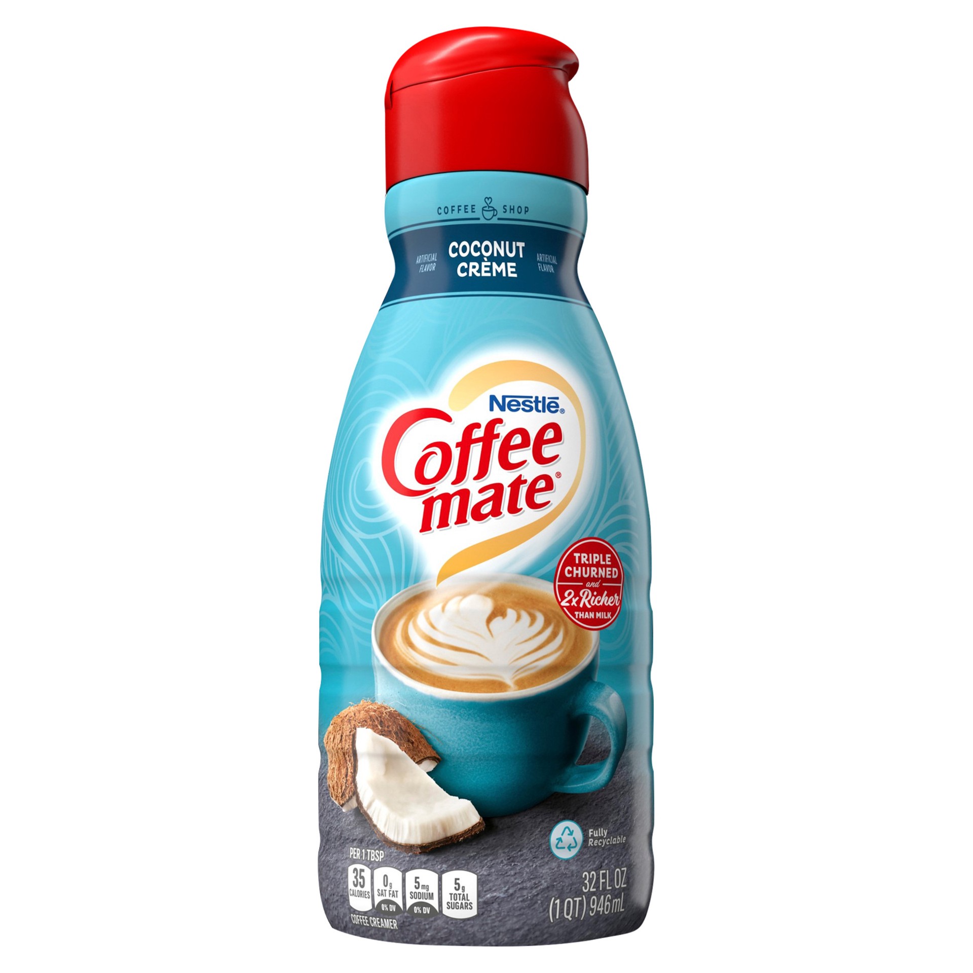 slide 1 of 6, Coffee mate Coconut Crème Coffee Creamer - 32 fl oz (1qt), 32 fl oz, 1 qt