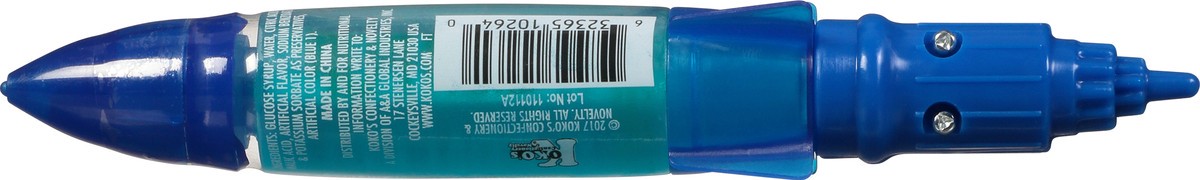 slide 13 of 13, Koko's Confectionery & Novelty Koko's Light-Up Spaceship Blue Raspberry Squeeze Candy 1.18 fl oz, 1.18 fl oz