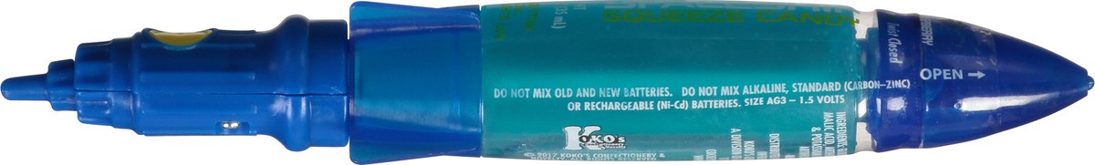 slide 6 of 13, Koko's Confectionery & Novelty Koko's Light-Up Spaceship Blue Raspberry Squeeze Candy 1.18 fl oz, 1.18 fl oz