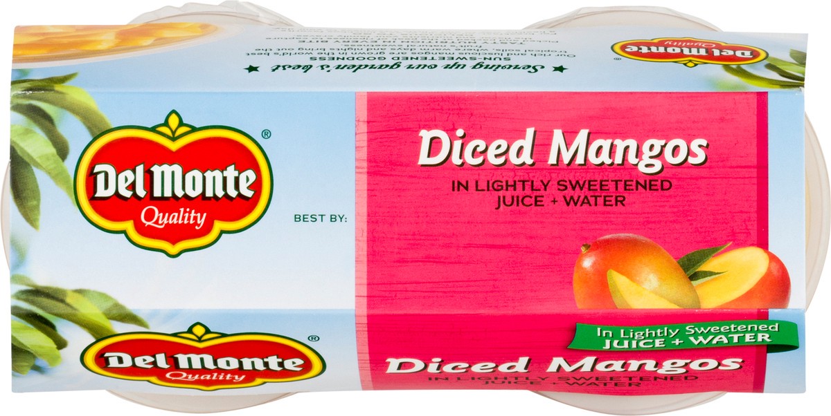 slide 8 of 13, Del Monte Diced Mango Fruit Cup Snacks in 100% Fruit Juice, 4 oz Cup (Pack of 4), 4 ct