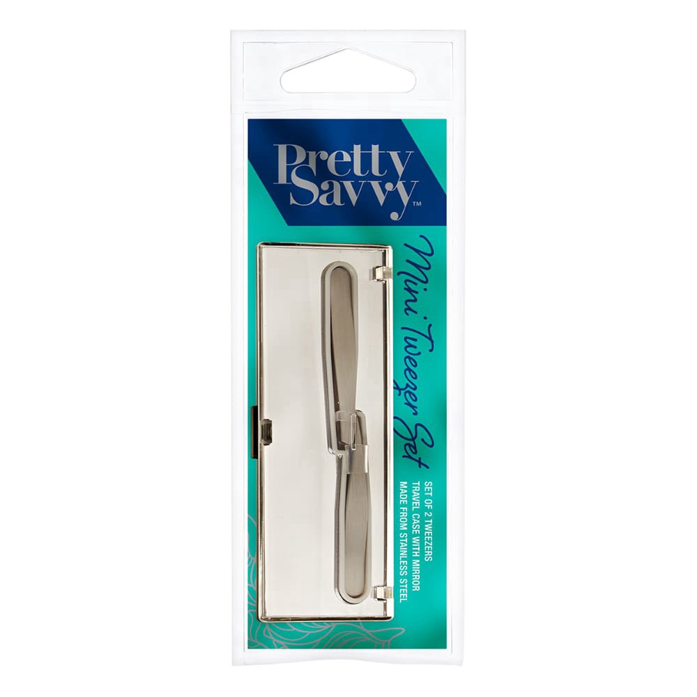 slide 2 of 2, Pretty Savvy Mini Tweezer & Mirror, 1 ct