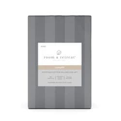 Room & Retreat 600 Thread Counts Damask Pillowcase, King, Set of 2, Grey