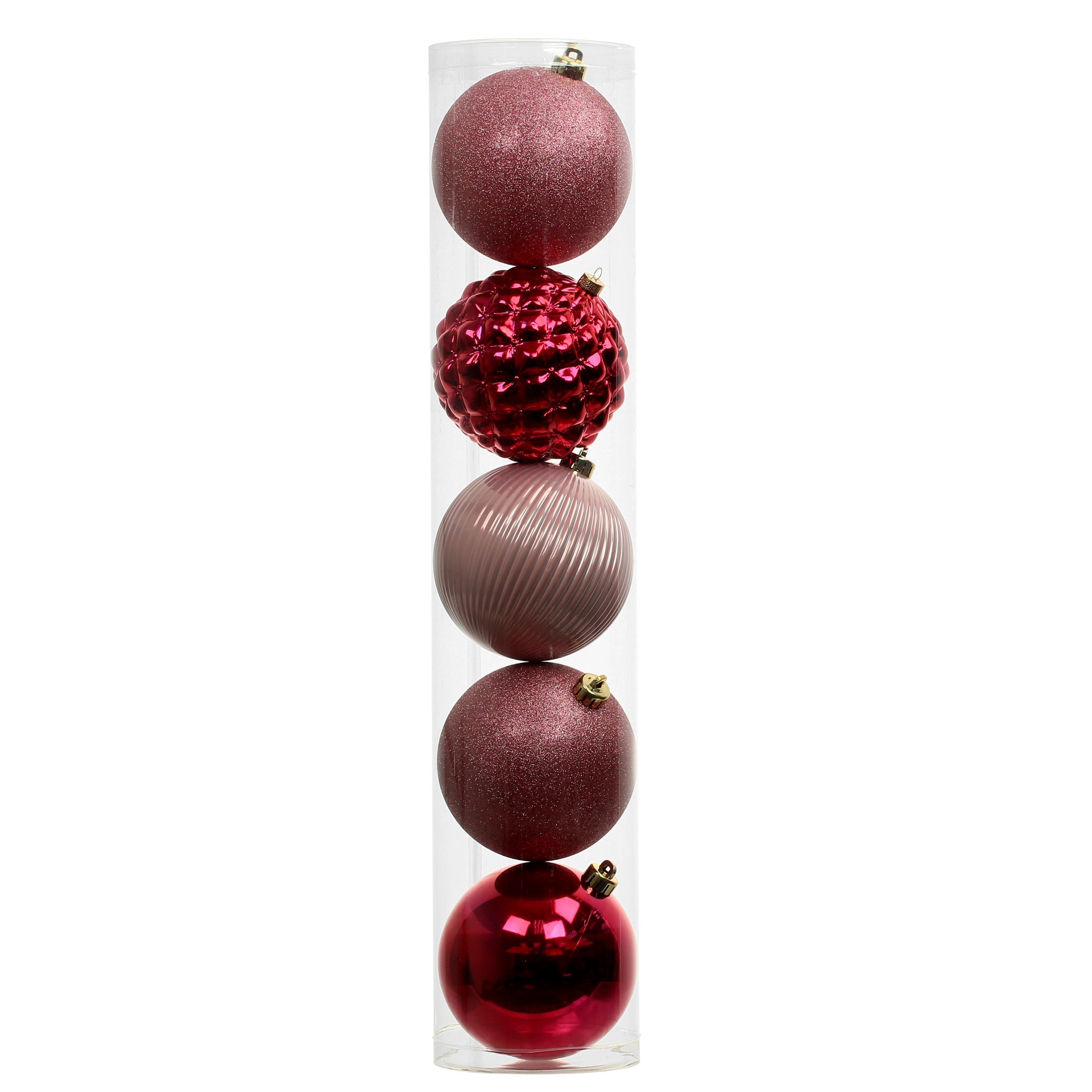 slide 3 of 3, 5 Pack 5.9" Pink Mix Shatterproof Ball Ornaments By Ashland, 5 ct