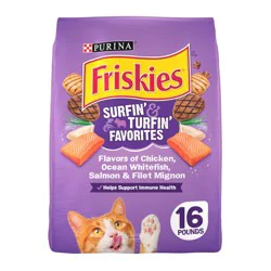 Purina Friskies Cat Food Surfin and Turfin Favorites Flavors of Chicken, Whitefish, Salmon and Filet Mignon