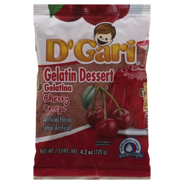 slide 1 of 1, D'Gari Cherry Gelatin, 4.2 oz