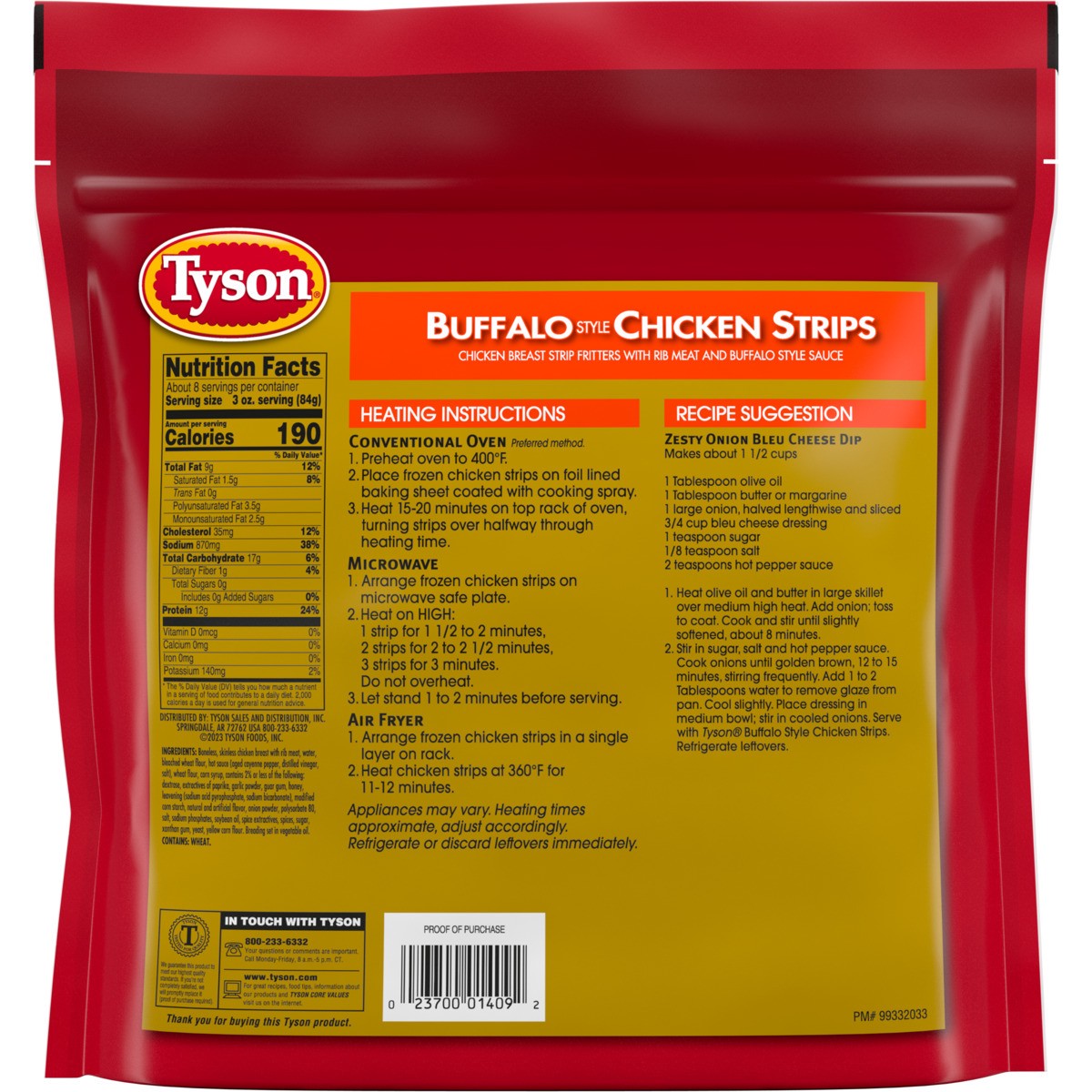 slide 5 of 6, Tyson Buffalo Style Chicken Strips - Frozen - 25oz, 25 oz