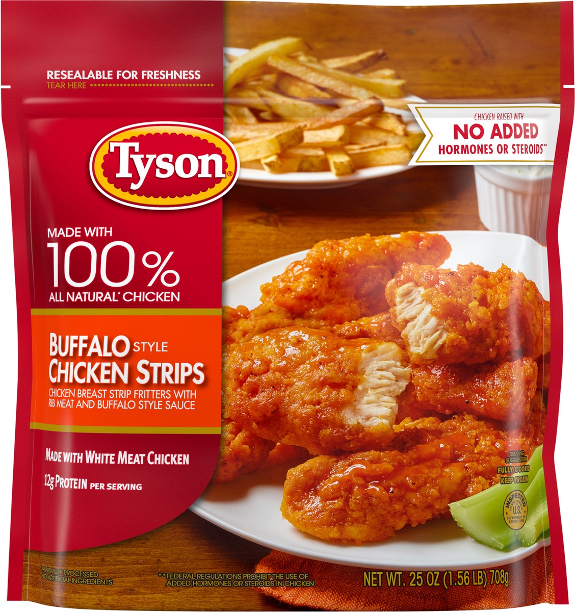 slide 4 of 6, Tyson Buffalo Style Chicken Strips - Frozen - 25oz, 25 oz