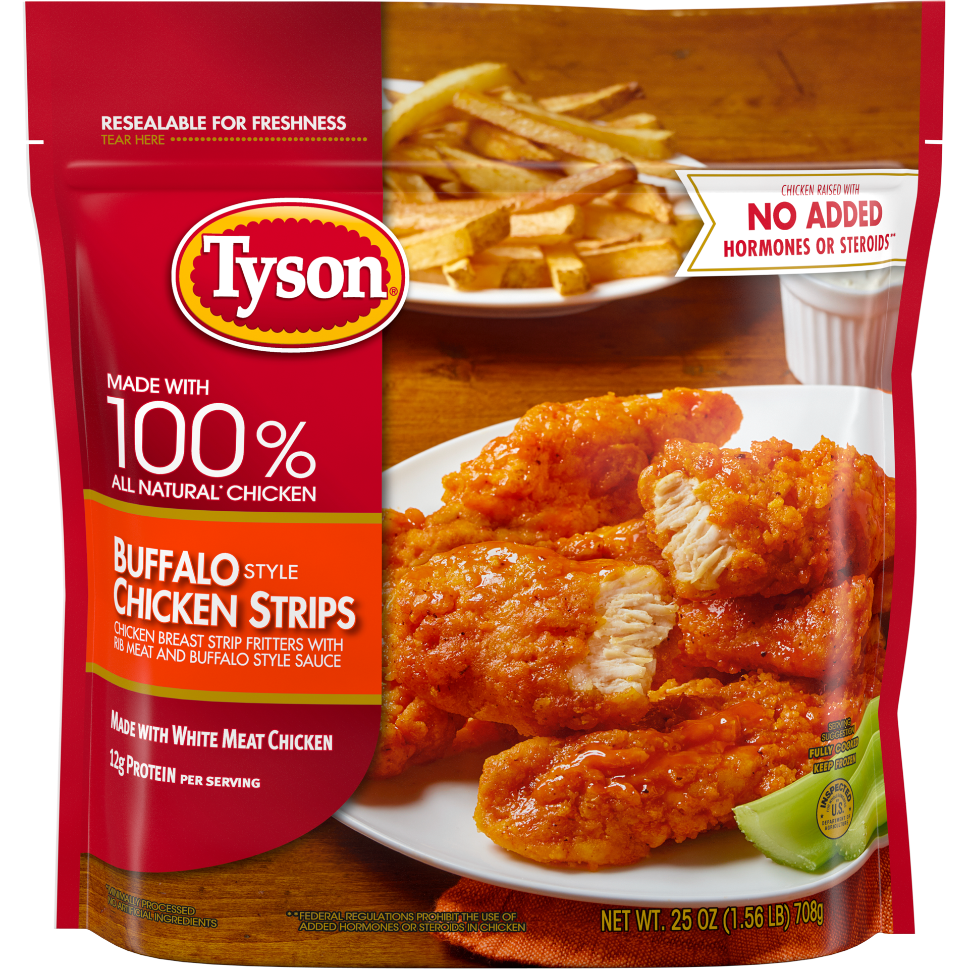 slide 1 of 6, Tyson Buffalo Style Chicken Strips, 25 oz (Frozen), 25 oz