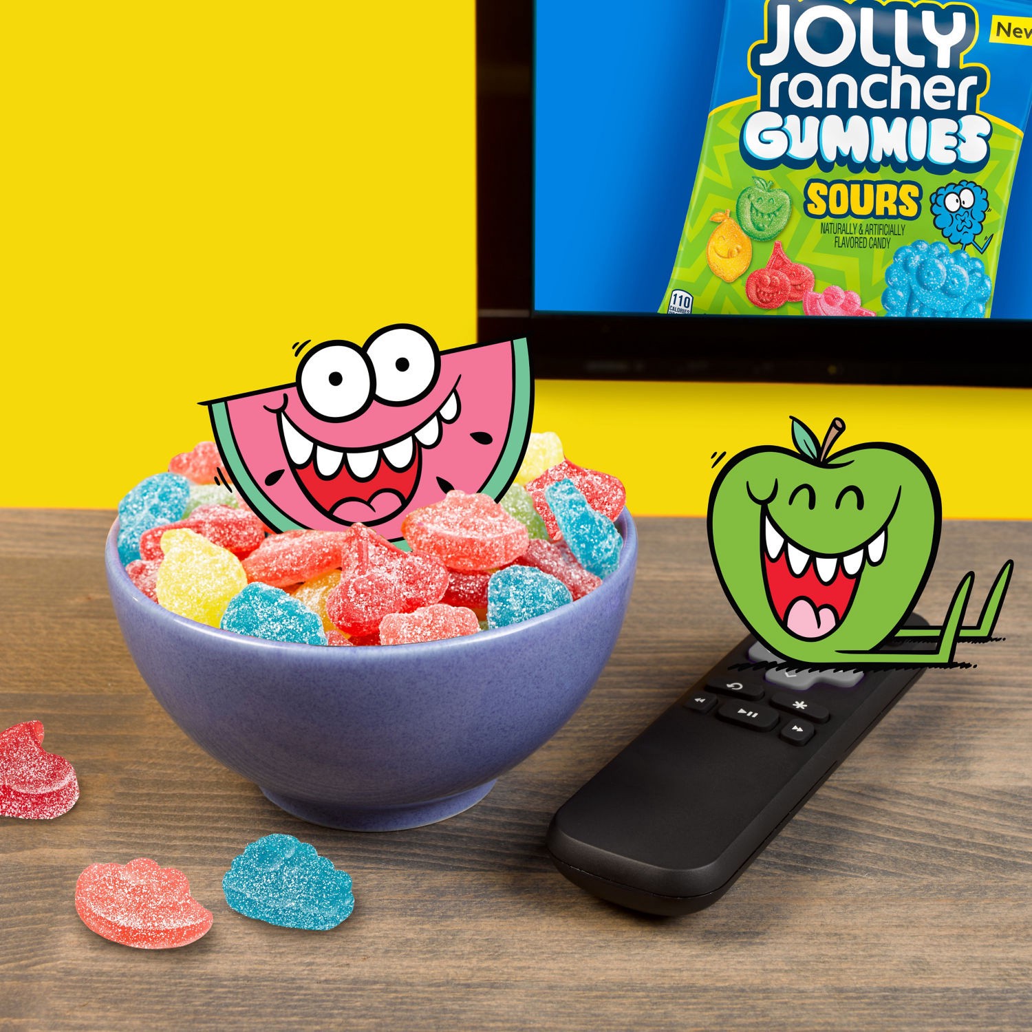 slide 4 of 5, JOLLY RANCHER Sours Assorted Fruit Flavored Gummies Candy, 5 lbs, Bulk Bag, 80 oz