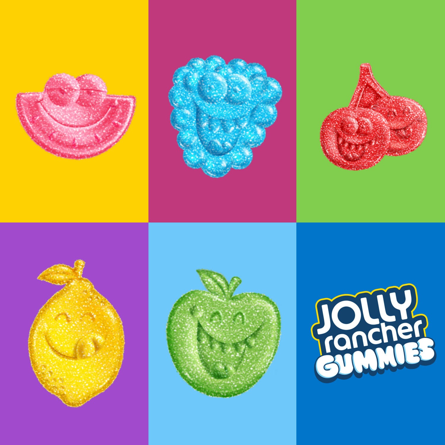 slide 5 of 5, JOLLY RANCHER Sours Assorted Fruit Flavored Gummies Candy, 5 lbs, Bulk Bag, 80 oz
