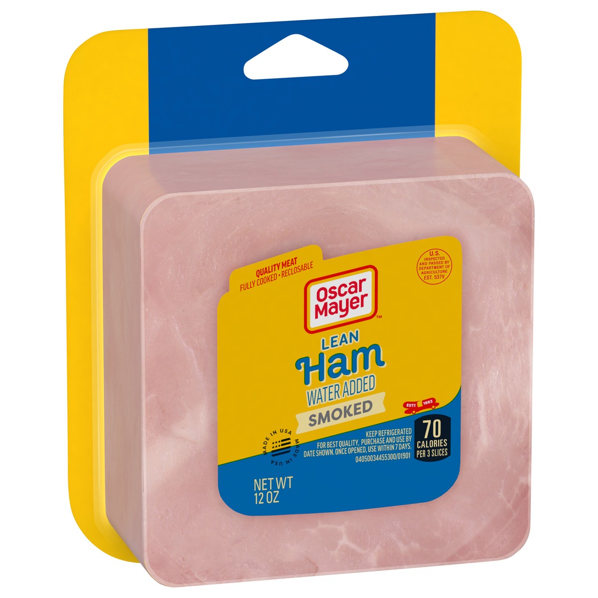 slide 5 of 9, Oscar Mayer Lean Smoked Ham Sliced Lunch Meat with Water Added, 12 oz. Pack, 12 oz