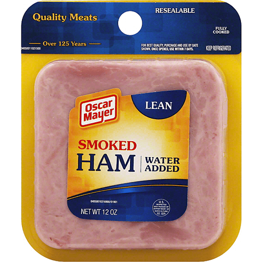slide 2 of 2, Oscar Mayer Lean Smoked Ham Sliced Lunch Meat with Water Added Pack, 12 oz