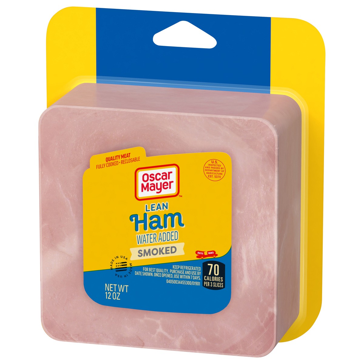 slide 3 of 9, Oscar Mayer Lean Smoked Ham Sliced Lunch Meat with Water Added, 12 oz. Pack, 12 oz