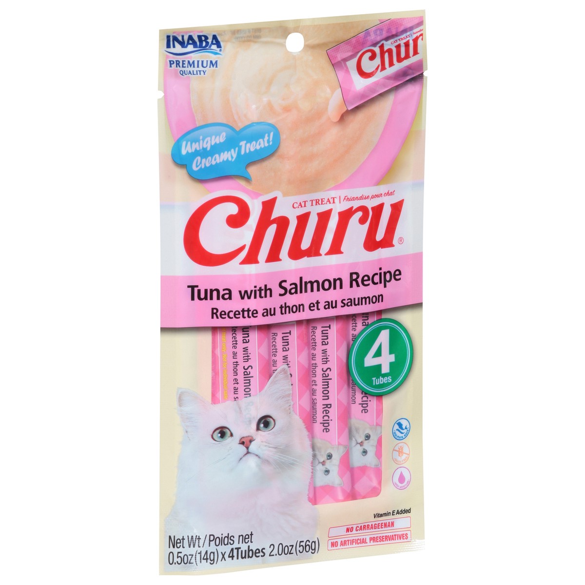 slide 6 of 9, Inaba Tuna with Salmon Recipe Cat Treats 4 - 0.5 oz Tubes, 4 ct