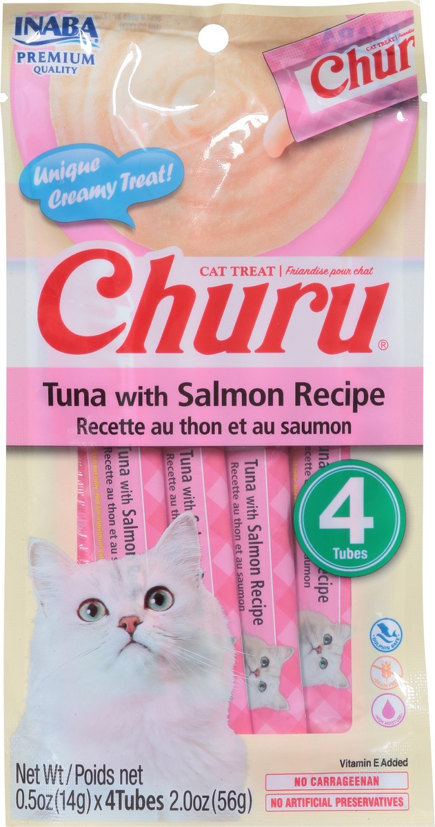 slide 3 of 9, Inaba Tuna with Salmon Recipe Cat Treats 4 - 0.5 oz Tubes, 4 ct