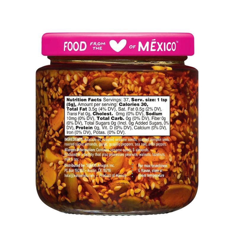 slide 3 of 5, Somos Mexican Chili Crisp Nuts & Seeds Salsa Macha 6.5 oz, 6.5 oz