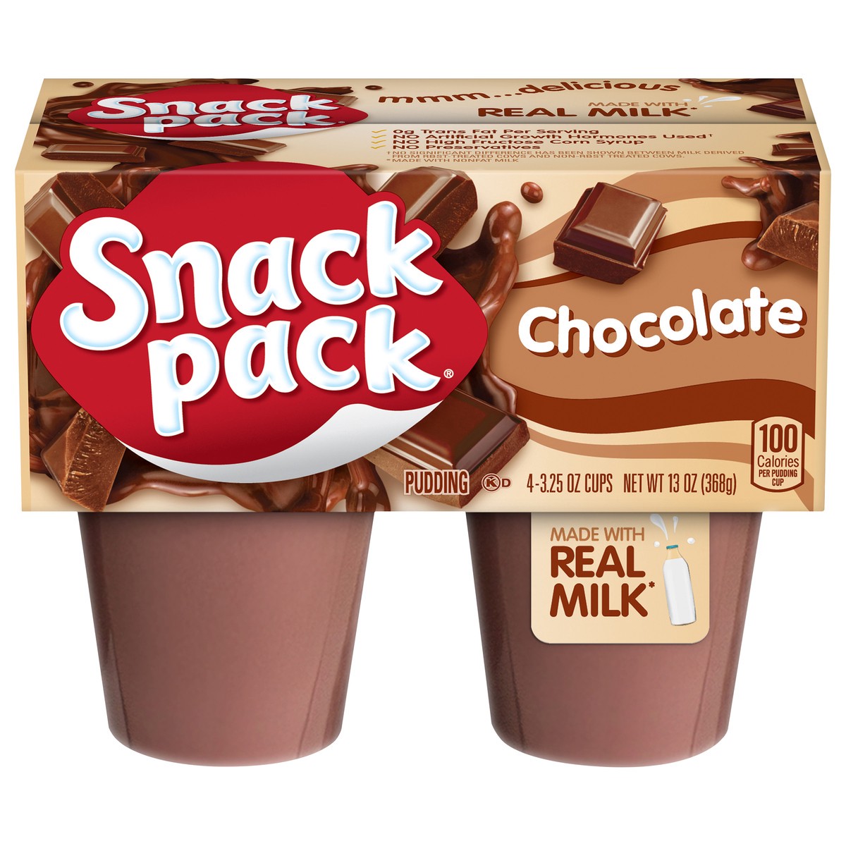 slide 1 of 5, Snack Pack Chocolate Pudding - 12oz/4ct, 4 ct; 12 oz