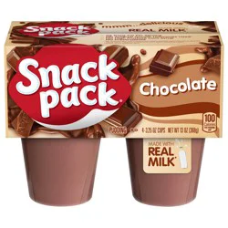 Snack Pack Chocolate Pudding, 3.25 oz Pudding Cups, 4 Count