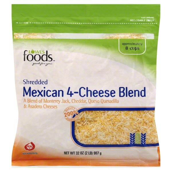 slide 1 of 1, Lowes Foods Shredded Mexican Cheese, 32 oz