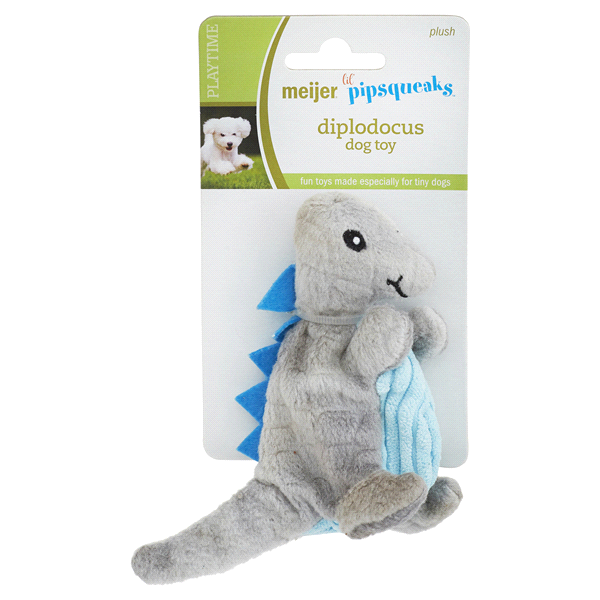 slide 1 of 1, Meijer Lil Pipsqueak Mini Diplodocus Dog Toy, 1 ct