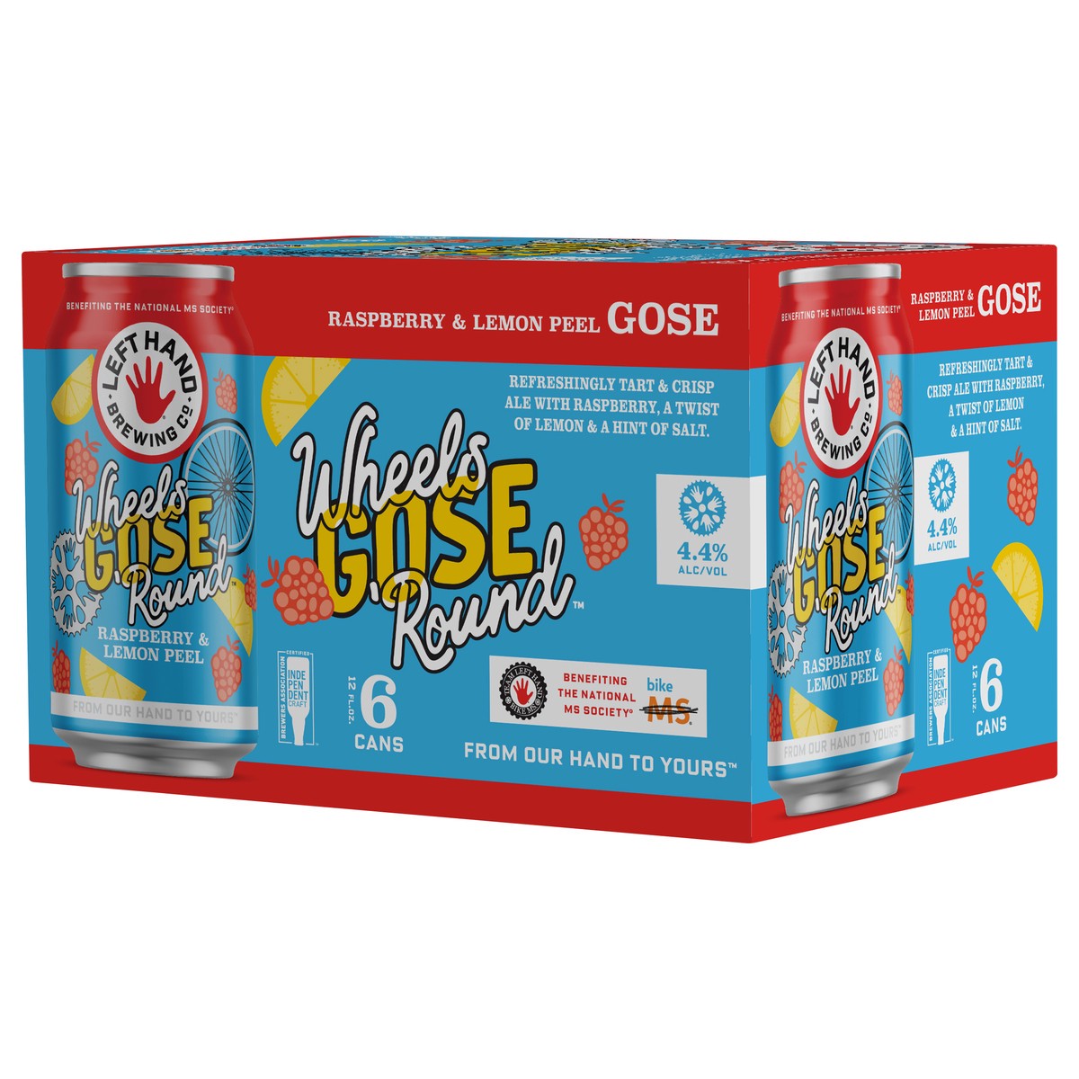 slide 4 of 9, Left Hand Brewing Co. 6 Pack Wheels Gose 'Round Raspberry & Lemon Peel Beer 6 ea, 6 ct