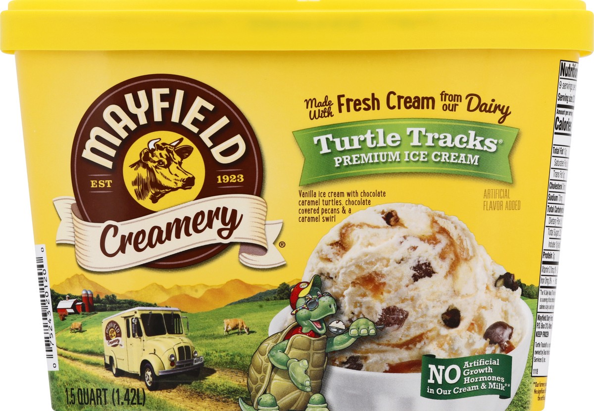 slide 5 of 14, Mayfield Creamery Turtle Tracks Premium Ice Cream 1.5 qt, 1.5 qt