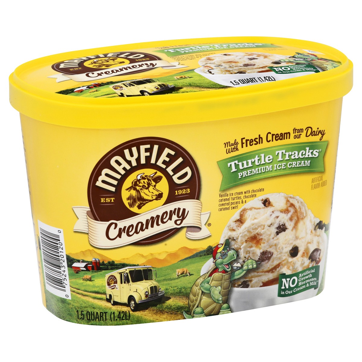 slide 8 of 14, Mayfield Creamery Turtle Tracks Premium Ice Cream 1.5 qt, 1.5 qt