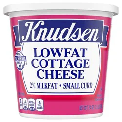 Knudsen Lowfat Small Curd Cottage Cheese with 2% Milkfat, 24 oz Tub