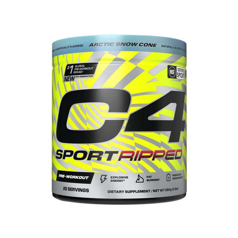 slide 1 of 7, C4 Sport Sport Ripped Arctic Snow Cone Pre-Workout 9.9 oz, 9.9 oz