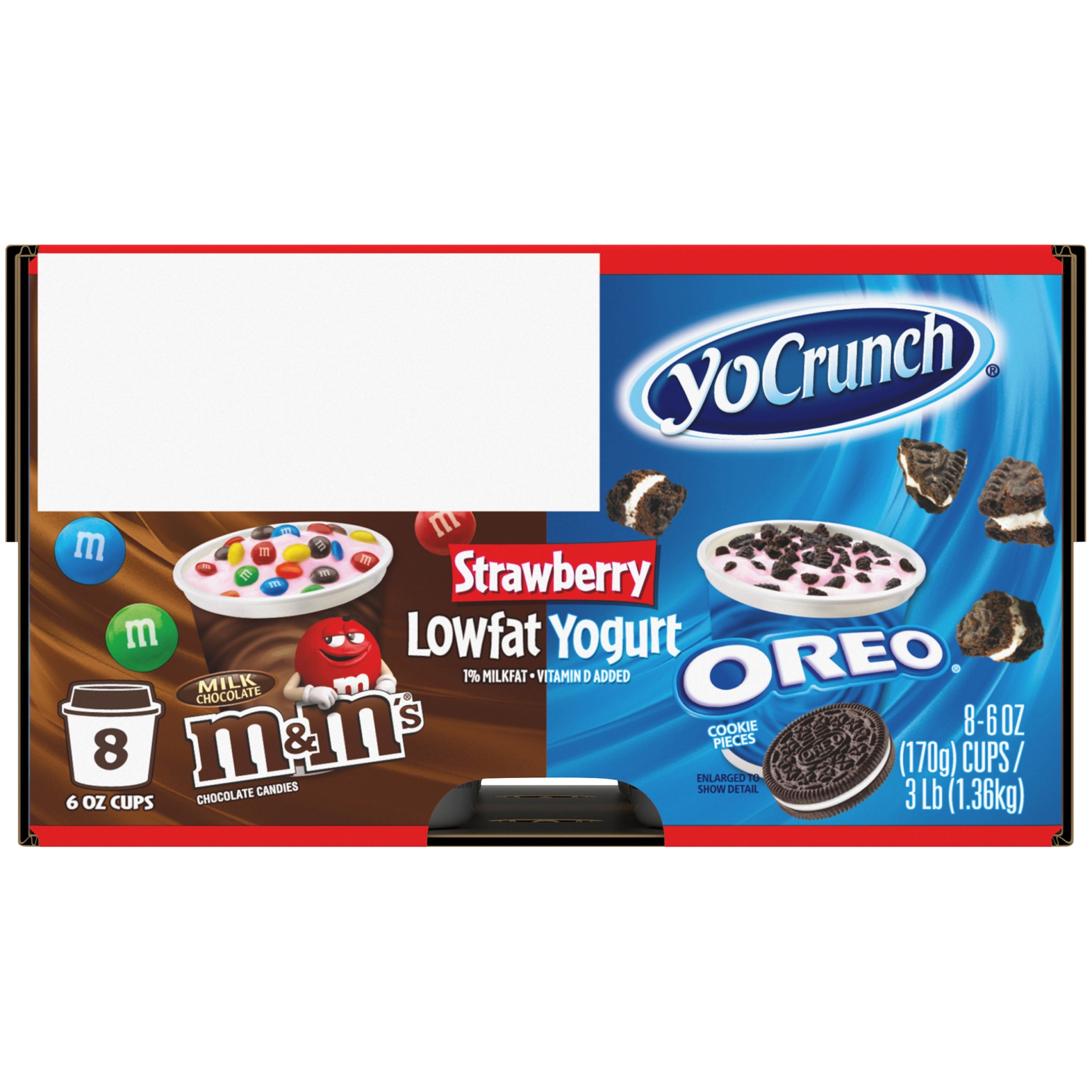 slide 2 of 7, YoCrunch Low Fat Strawberry with M&Ms and OREO Variety Pack Yogurt Cups, 6 oz