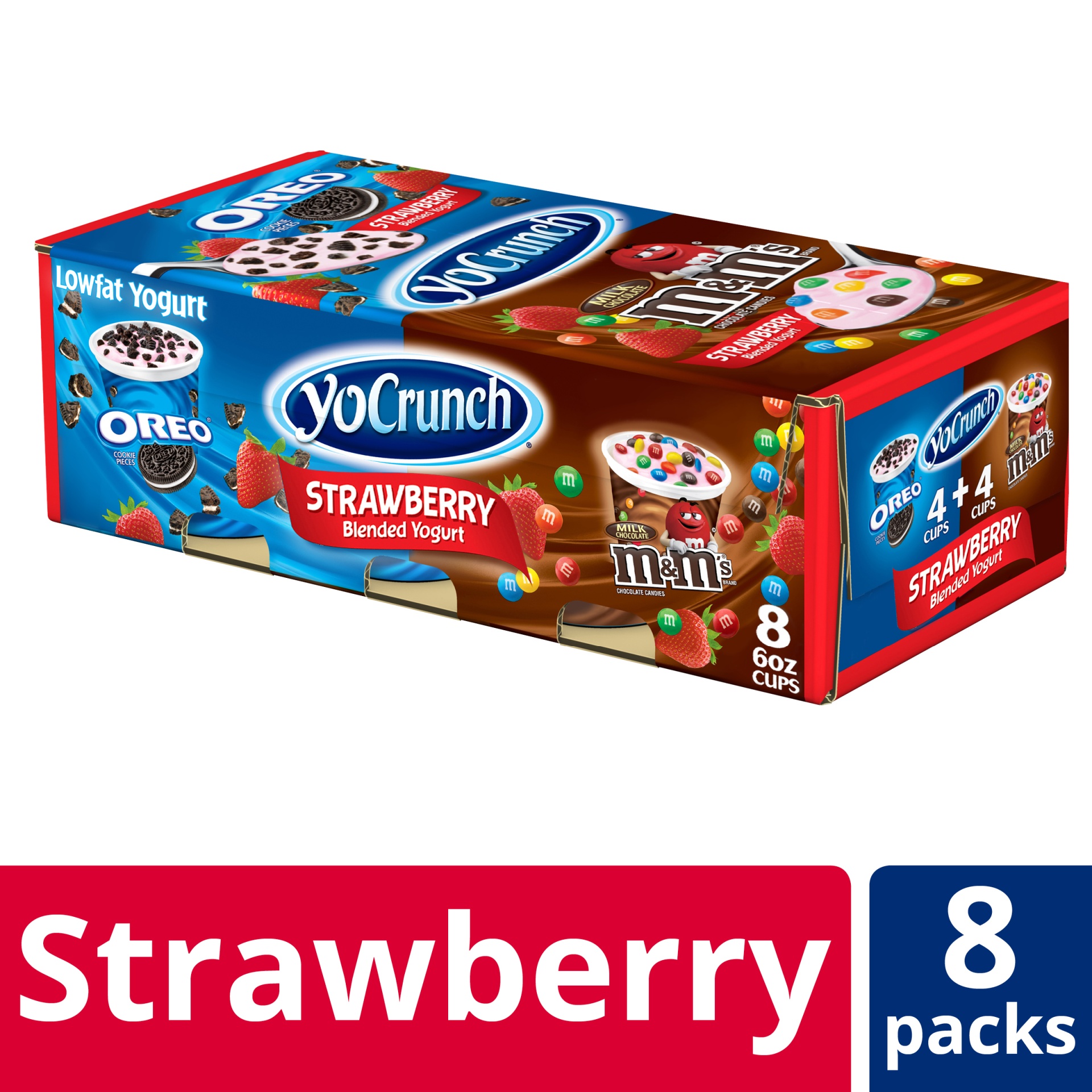 slide 1 of 7, YoCrunch Low Fat Strawberry with M&Ms and OREO Variety Pack Yogurt Cups, 6 oz