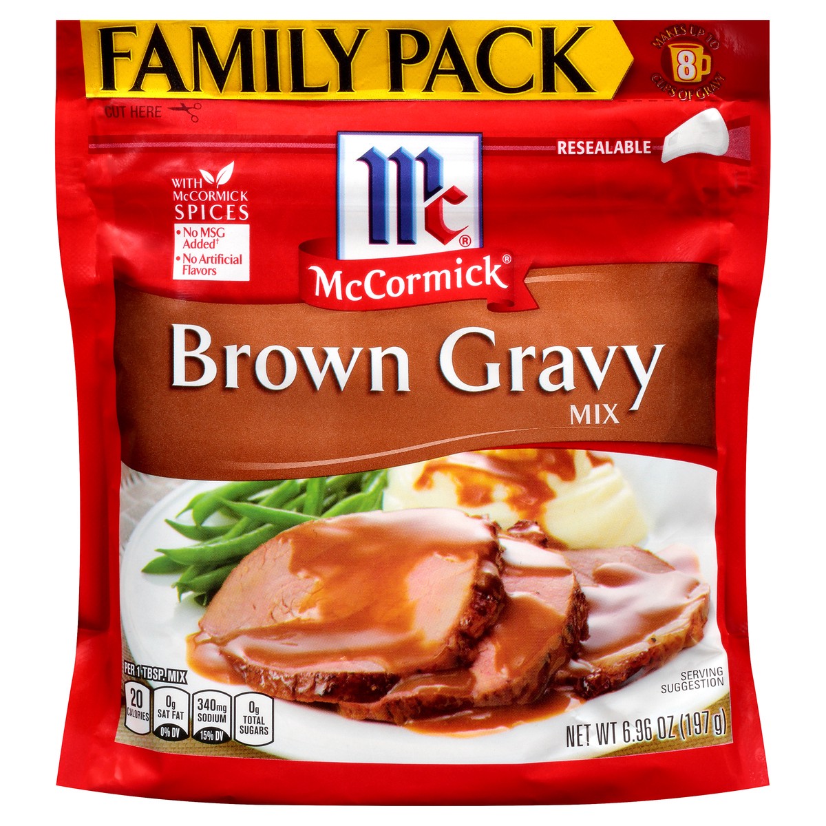 slide 2 of 8, McCormick Brown Gravy Mix - Family Pack, 6.96 oz